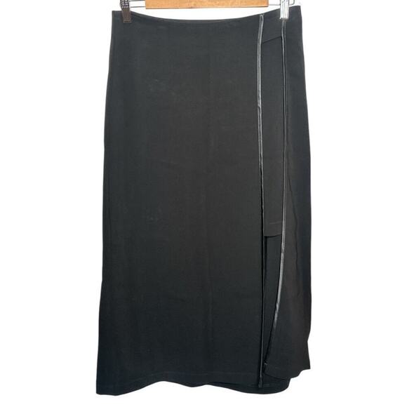 Pianurastudio Black Slit On One Side Layered Short Over Mid Skirt Size 44 US 4 - Picture 1 of 8